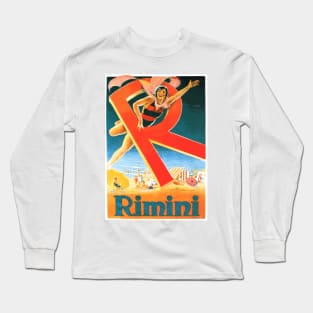 Rimini, Italy - Vintage Travel Poster Design Long Sleeve T-Shirt